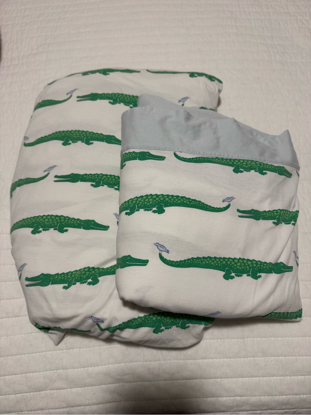 TBBC Alligator Fitted Sheet and Flat Bed Sheet Set Size Fill